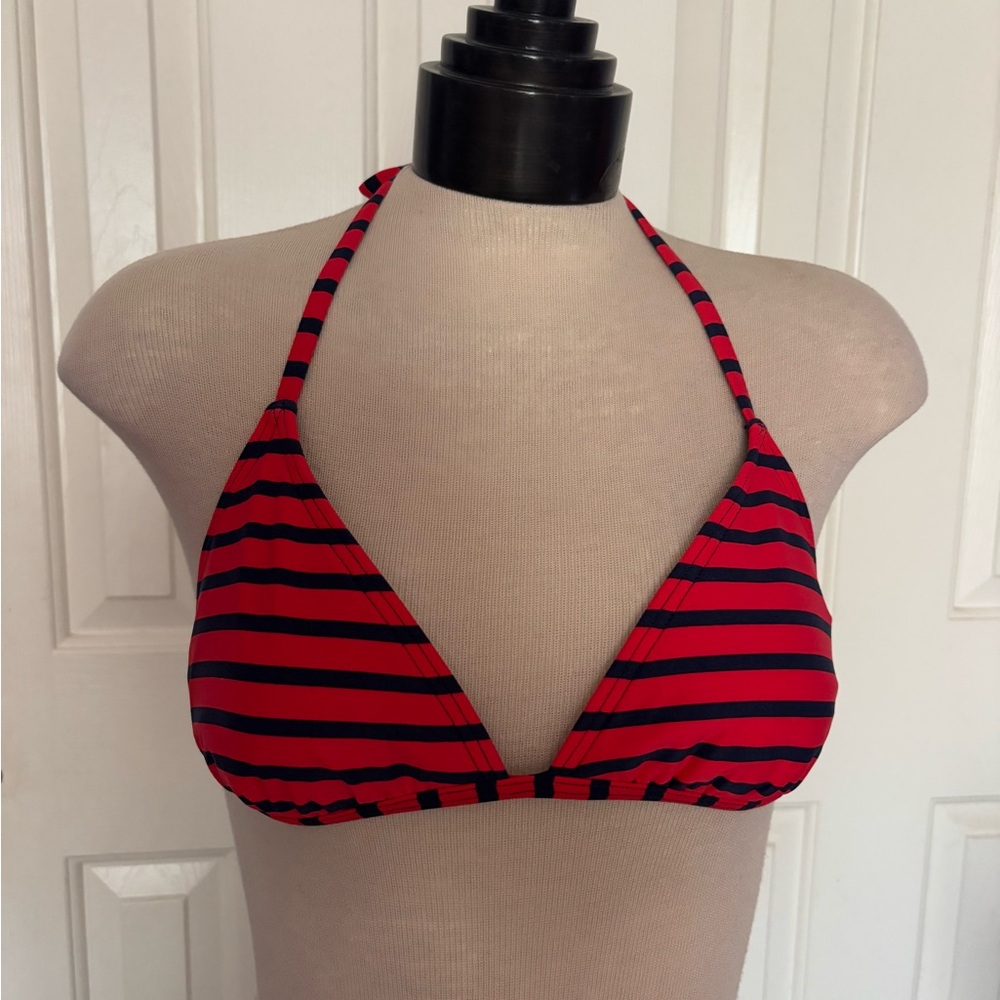 michael kors red and blue striped bikini top size medium